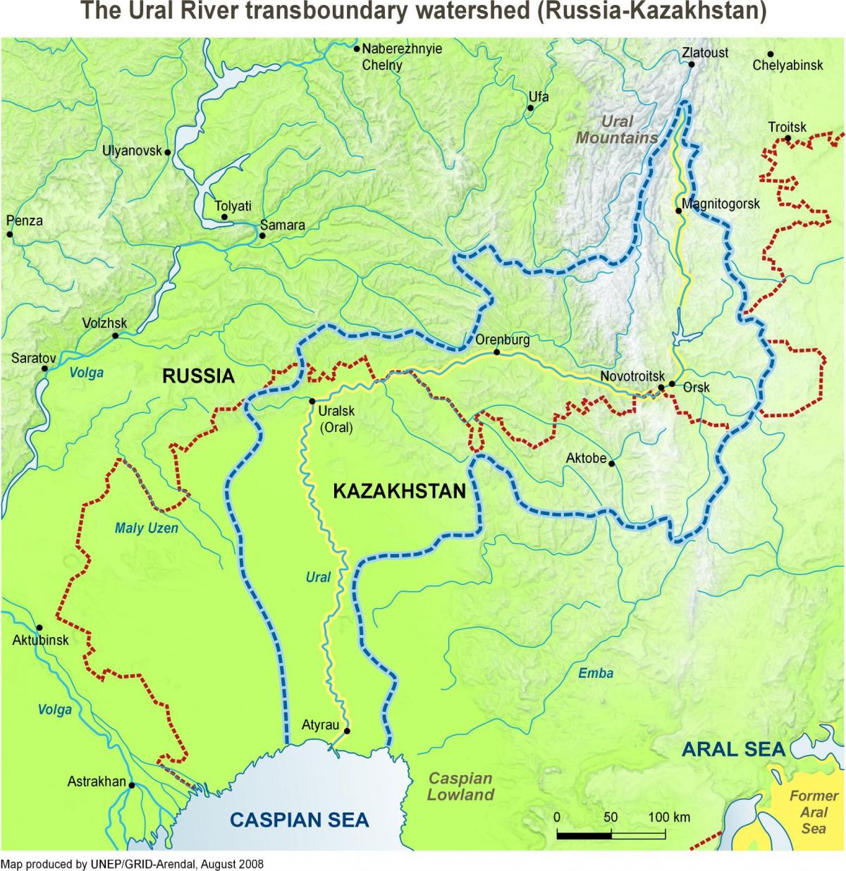 kartta Kazakstanin river