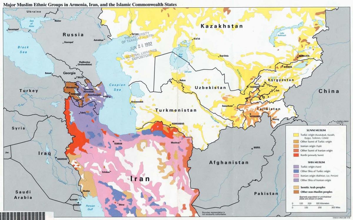kartta Kazakstanin uskonto
