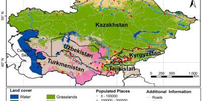 Kartta Kazakstanin ilmasto