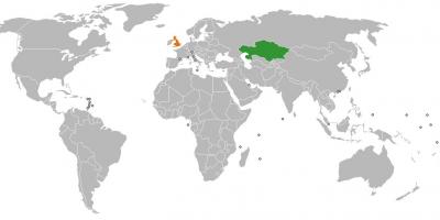 Kazakstan sijainti maailman kartalla