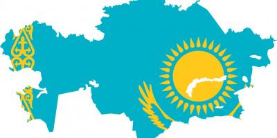Kartta Kazakstanin lippu