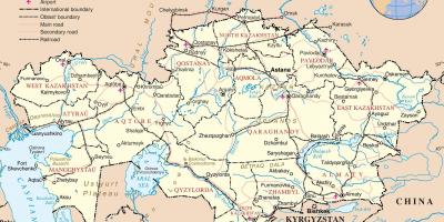 Kartta Kazakstanin poliittinen