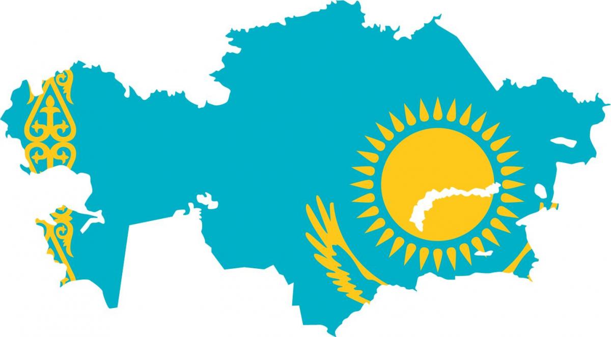 kartta Kazakstanin lippu