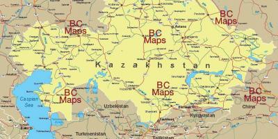 Kazakstan kartta - Kartat Kazakstan (Keski-Aasia - Aasia)