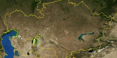 Kartta Kazakstanin topografisia